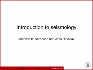Introduction to seismology