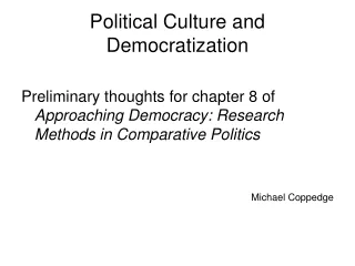 Political Culture and Democratization