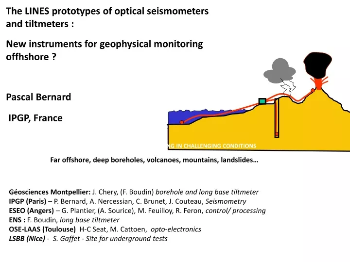 the lines prototypes of optical seismometers