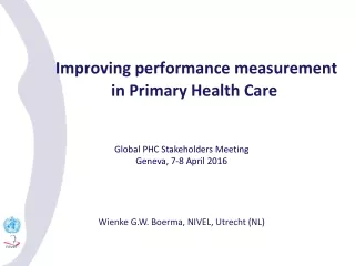 Improving performance measurement  in Primary Health Care