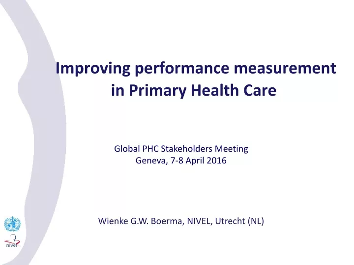 improving performance measurement in primary health care