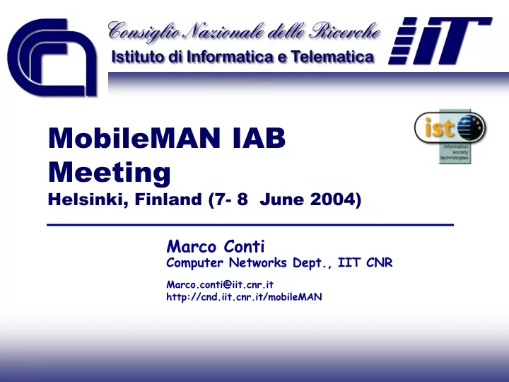 mobileman iab meeting helsinki finland 7 8 june 2004