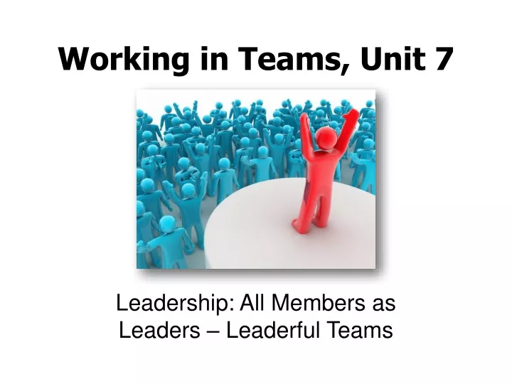 working in teams unit 7