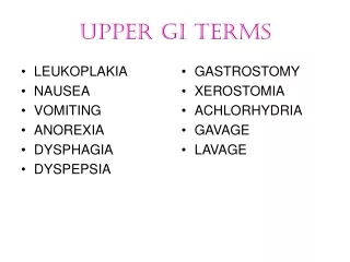 UPPER GI TERMS