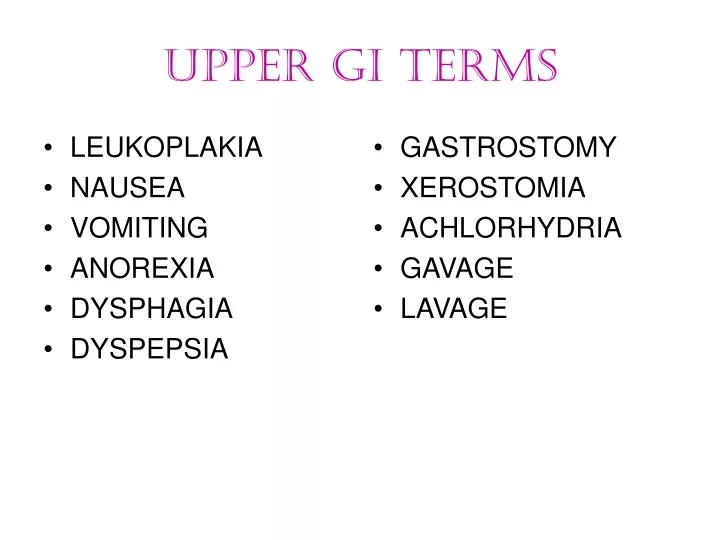 upper gi terms