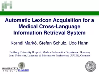 Automatic Lexicon Acquisition for a Medical Cross-Language  Information Retrieval System