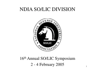 NDIA SO/LIC DIVISION