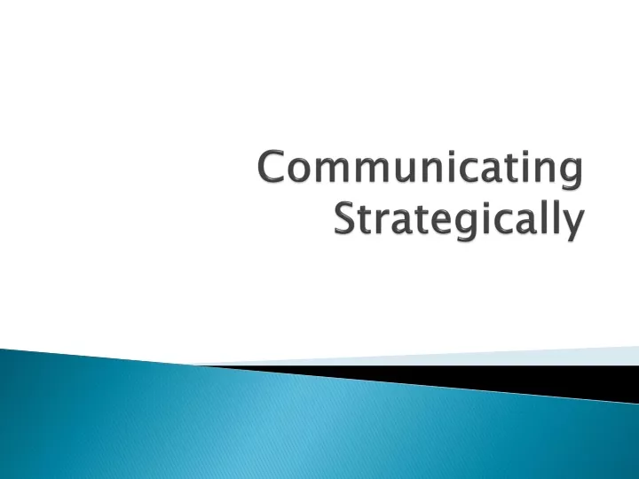 communicating strategically