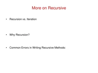 More on Recursive