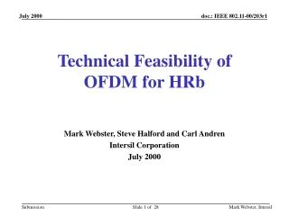 Technical Feasibility of OFDM for HRb