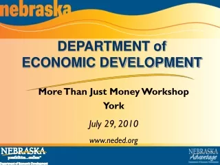 More Than Just Money Workshop York July 29, 2010 neded