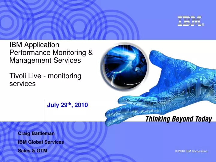 ibm application performance monitoring management services tivoli live monitoring services