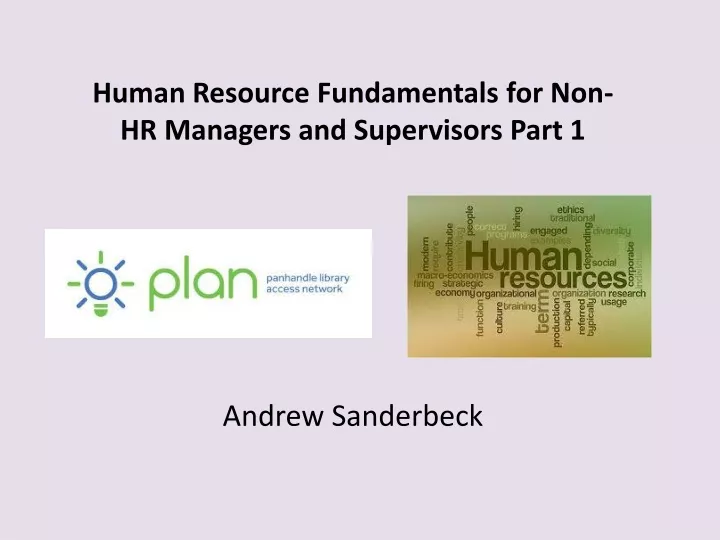 human resource fundamentals for non hr managers and supervisors part 1