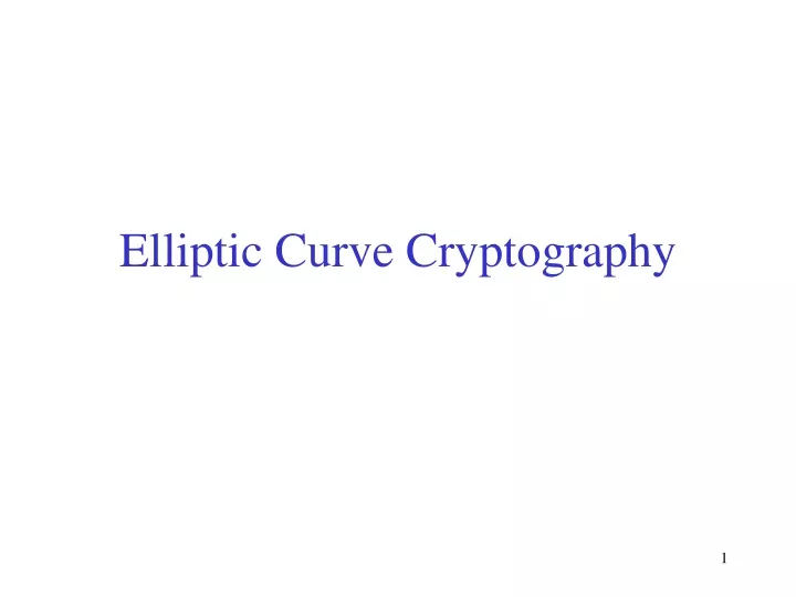 elliptic curve cryptography