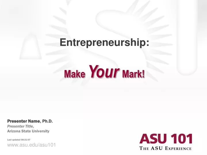 entrepreneurship make your mark