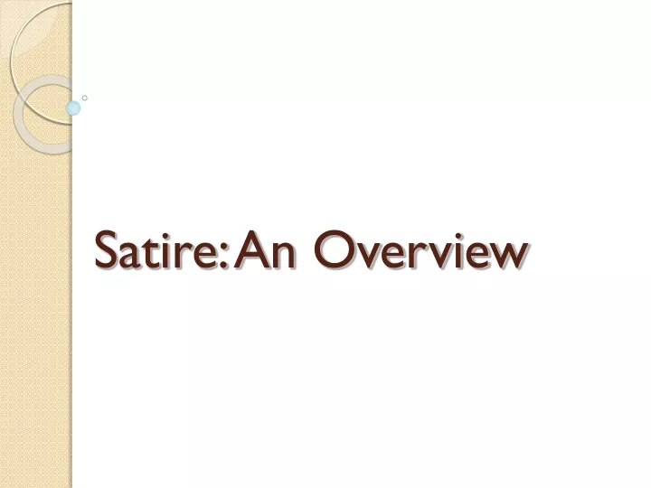 satire an overview