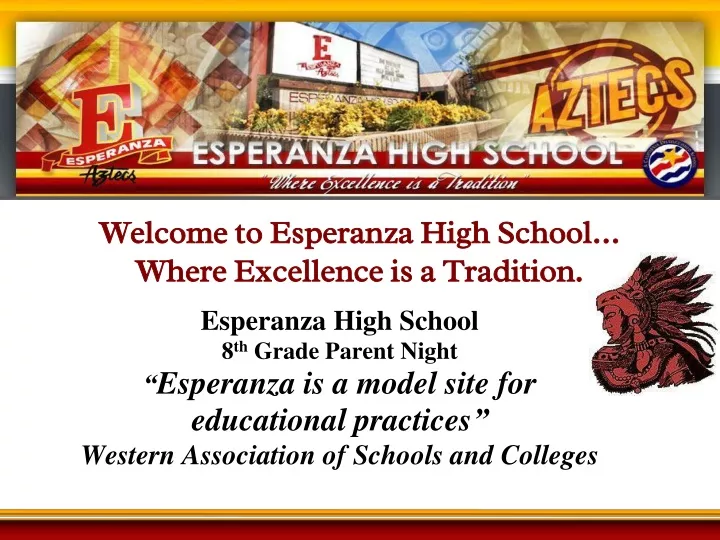 welcome to esperanza high school where excellence is a tradition
