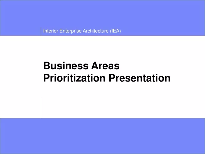 business areas prioritization presentation