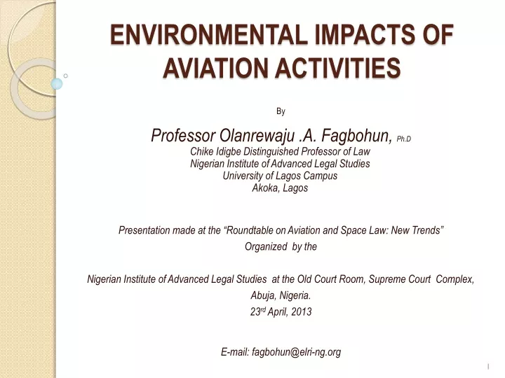 environmental impacts of aviation activities