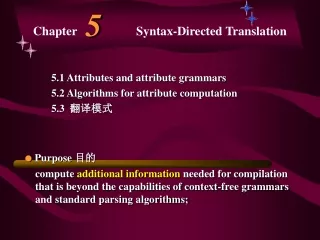 Chapter                    Syntax-Directed Translation