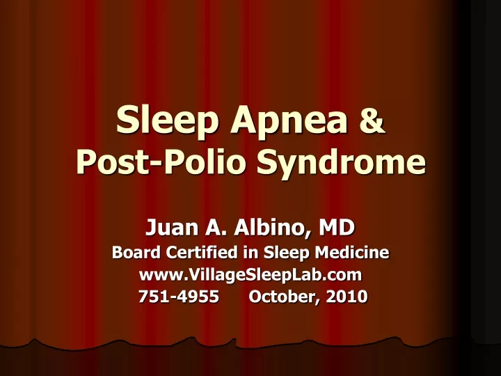 sleep apnea post polio syndrome
