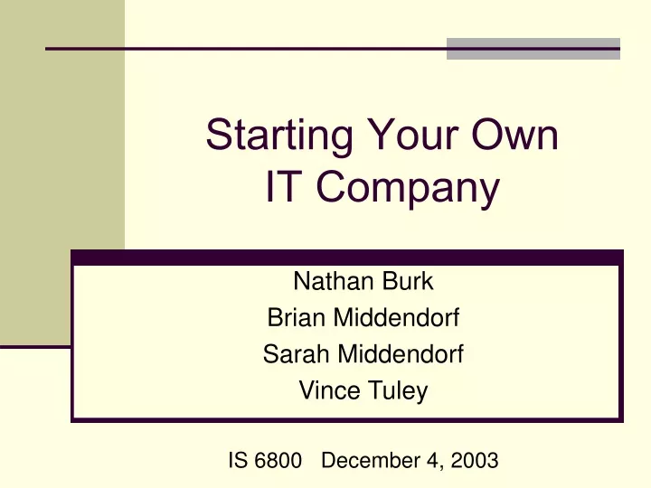 starting your own it company