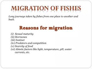 MiGRATION OF FISHES