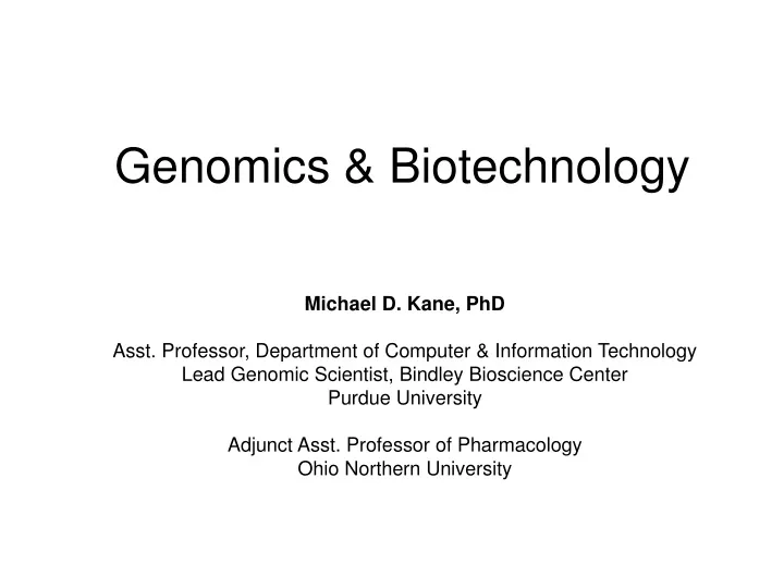 genomics biotechnology