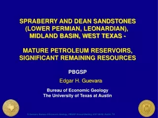 SPRABERRY AND DEAN SANDSTONES (LOWER PERMIAN, LEONARDIAN),  MIDLAND BASIN, WEST TEXAS -