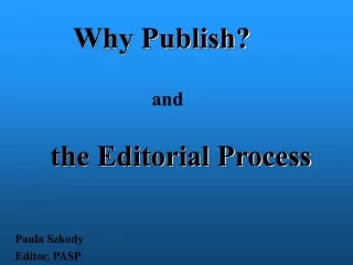 Why Publish?