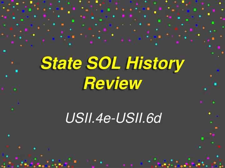 state sol history review
