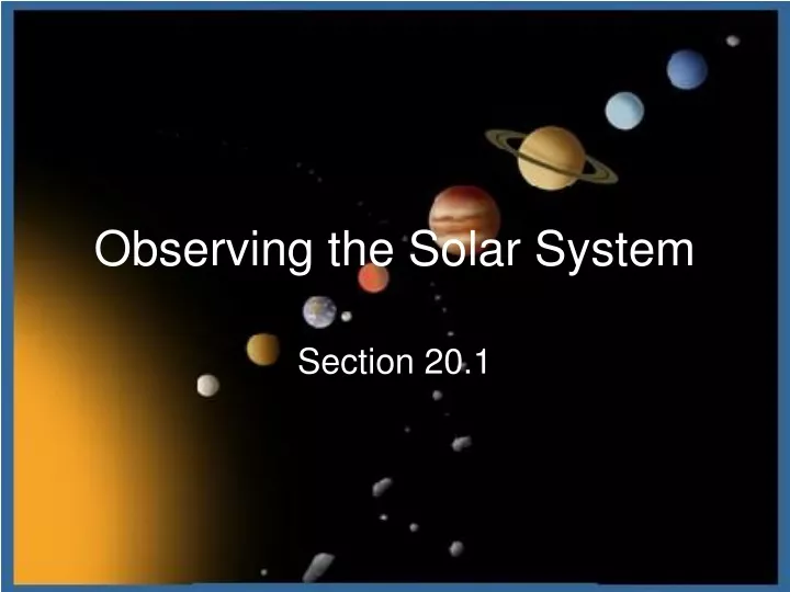 observing the solar system