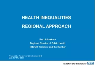 HEALTH INEQUALITIES  REGIONAL APPROACH