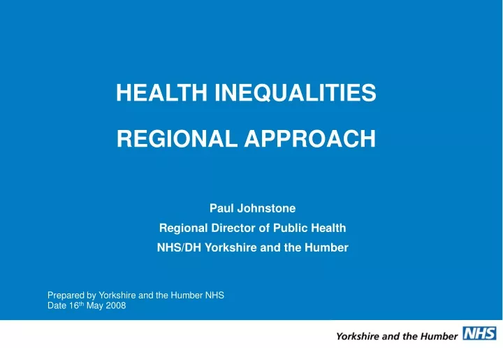 health inequalities regional approach