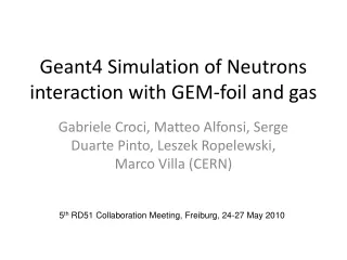 Geant4 Simulation of Neutrons interaction with GEM-foil and gas