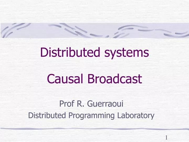 distributed systems causal broadcast