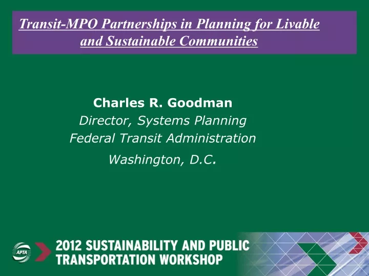 transit mpo partnerships in planning for livable