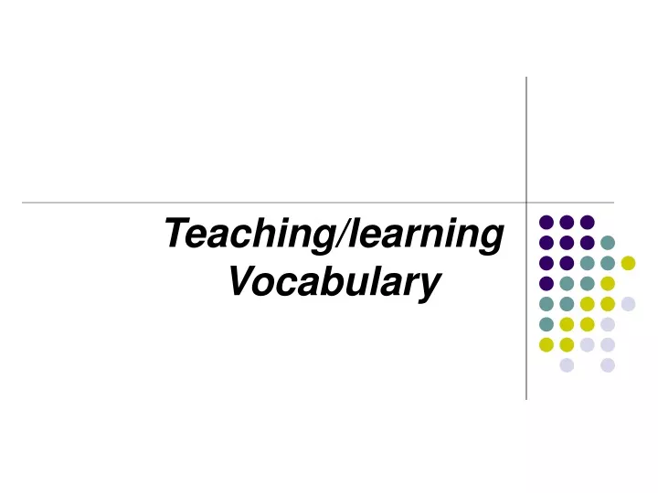 teaching learning vocabulary