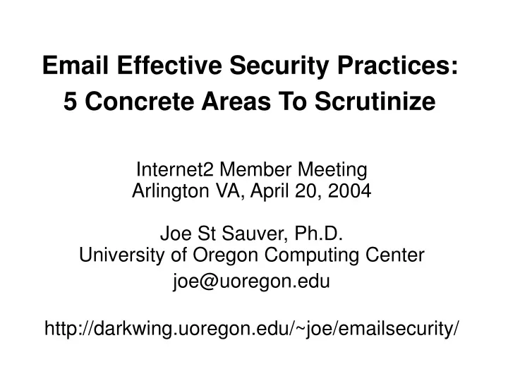 email effective security practices 5 concrete areas to scrutinize