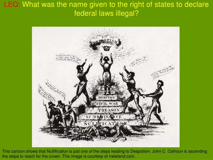 leq what was the name given to the right of states to declare federal laws illegal