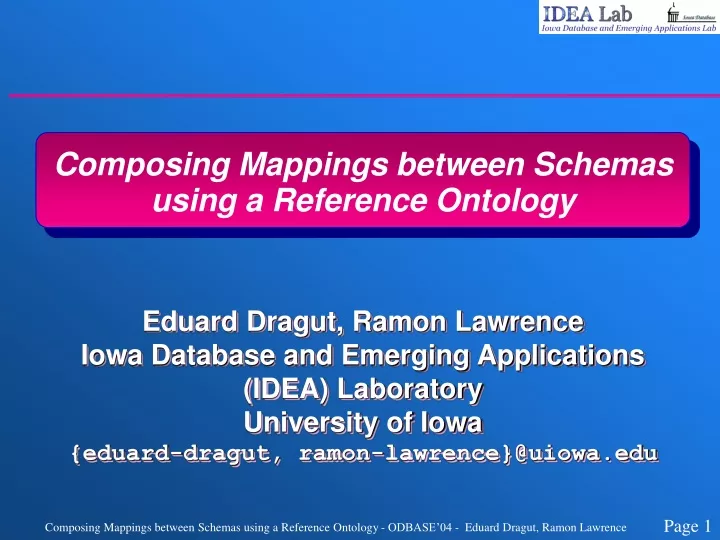 composing mappings between schemas using a reference ontology