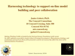 Harnessing technology to support on-line model building and peer collaboration