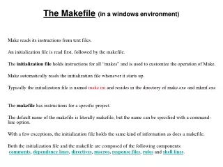 The Makefile (in a windows environment)