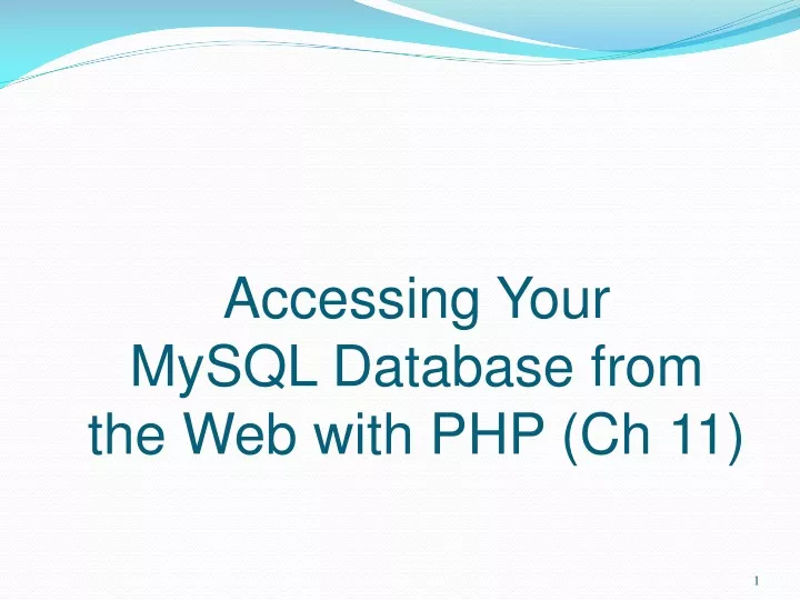 accessing your mysql database from the web with