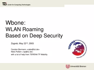 Wbone: WLAN Roaming  Based on Deep Security