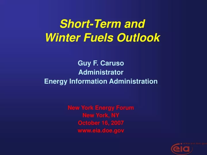 short term and winter fuels outlook