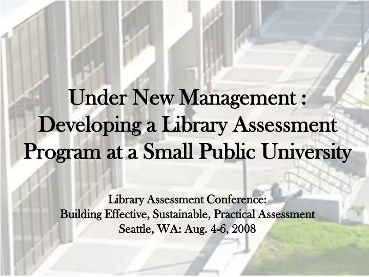 under new management developing a library