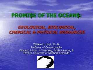 PROMI $ E OF THE OCEAN $ : GEOLOGICAL, BIOLOGICAL, CHEMICAL &amp; PHYSICAL RESOURCES