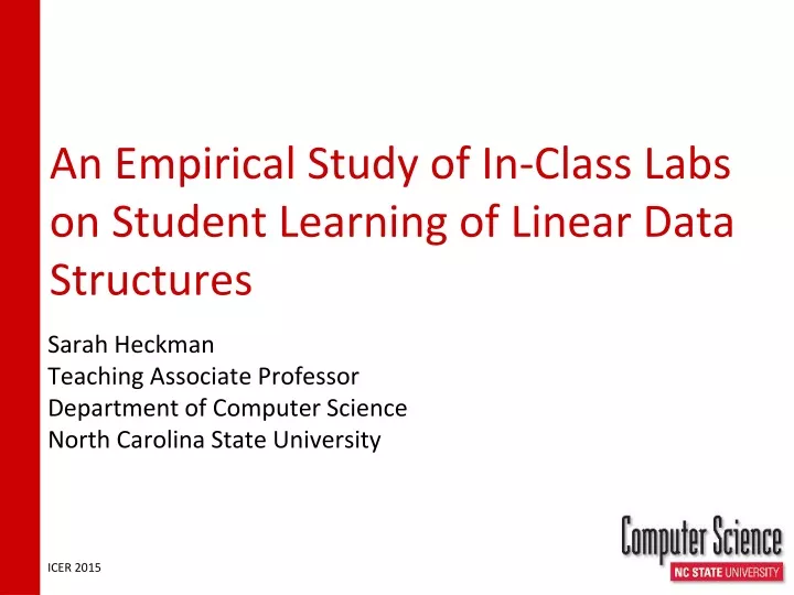 an empirical study of in class labs on student learning of linear data structures