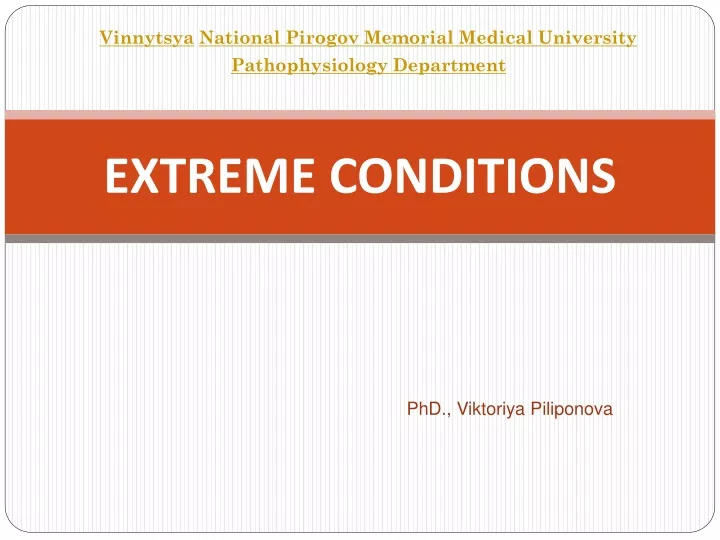 extreme conditions
